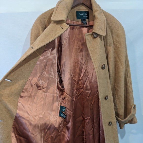 Lauren Ralph Lauren Camel Hair Trench Coat Size 8 - Picture 12 of 13